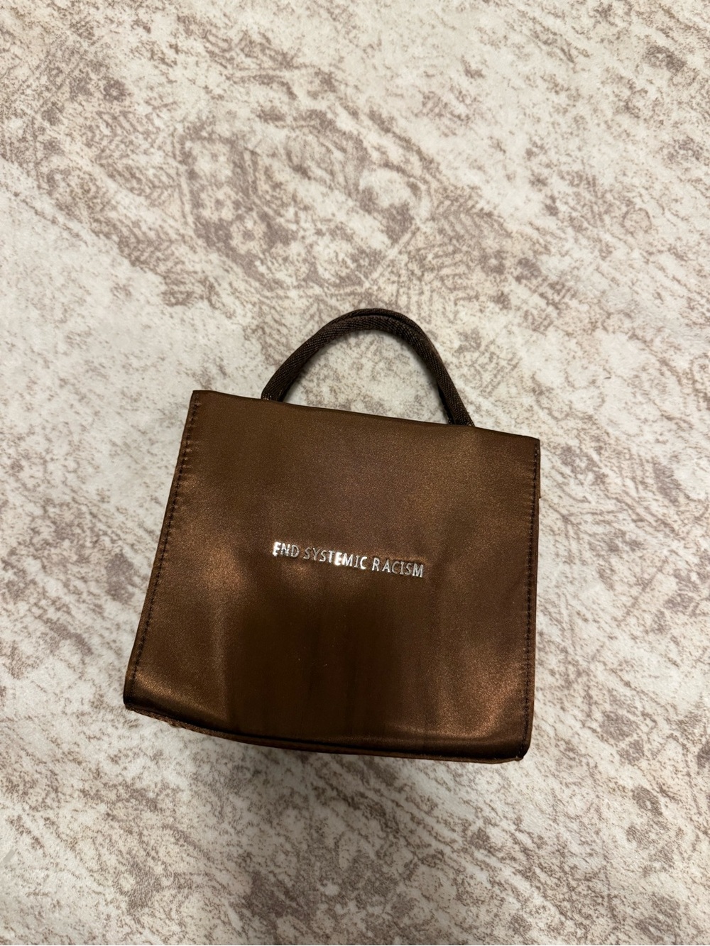 Brandon Blackwood Brown Statement Tote Bag with 'End Systemic Racism' Embroidery
